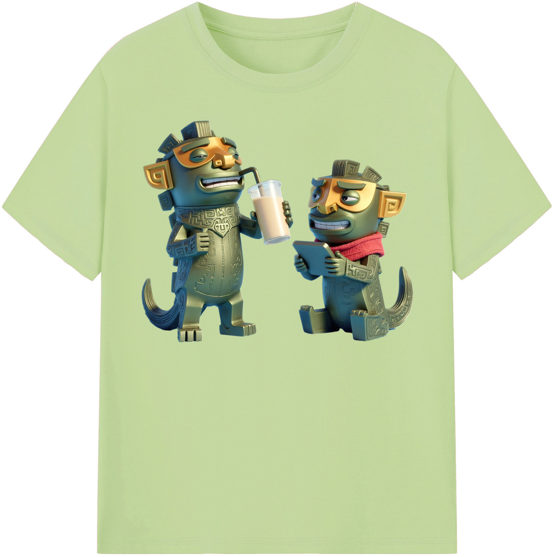 （画像用） Ne Zha 2 ナタ 魔童の大暴れ 綿100％半袖Tシャツ（フロントプリント）